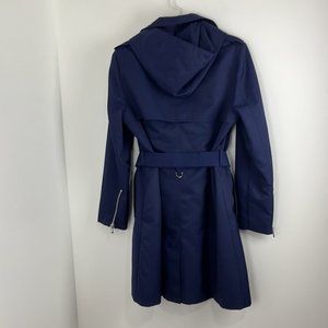 DKNY Double Breasted Navy Belted Trench Coat